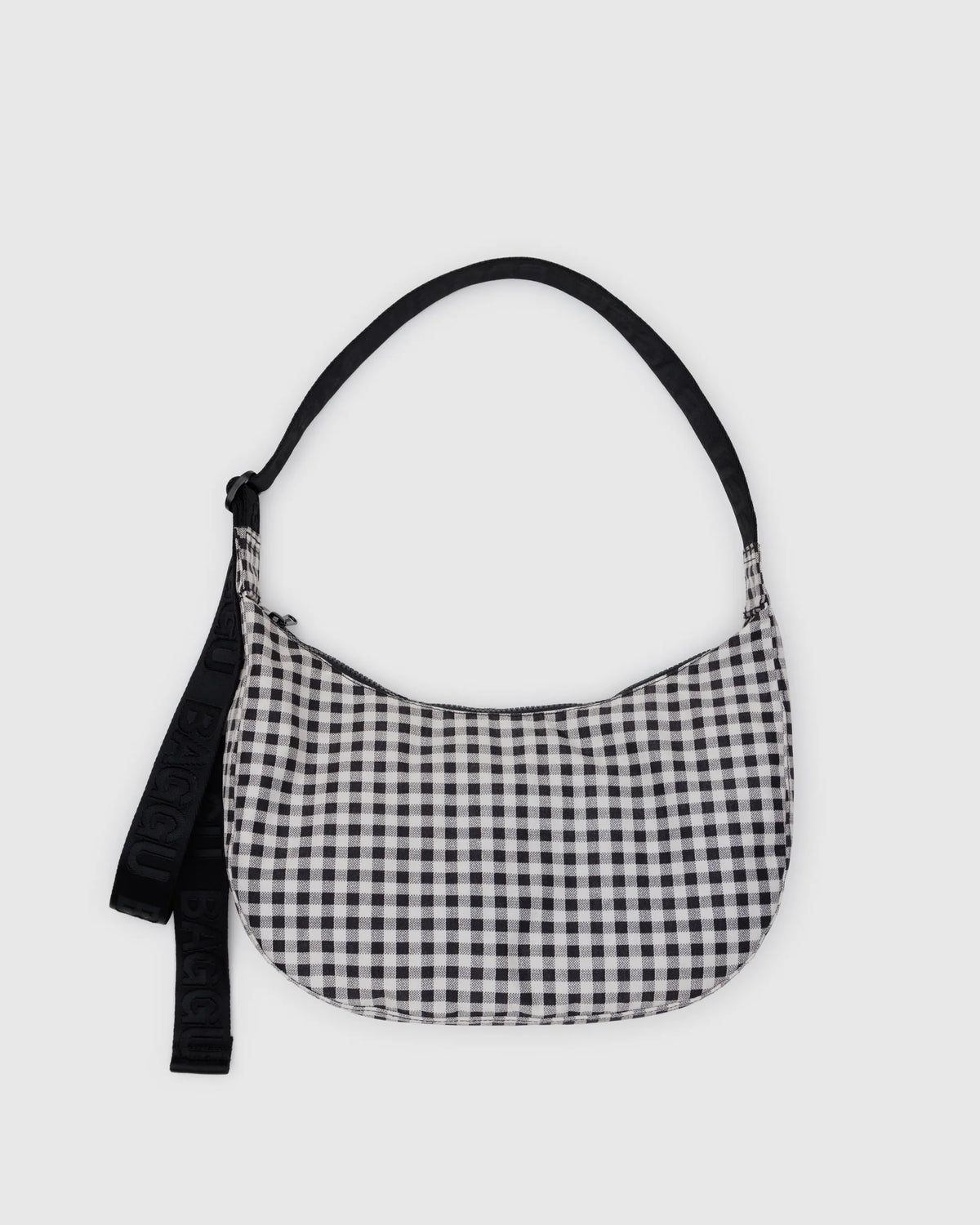 Medium Nylon Crescent Bag Gingham Still Life Story