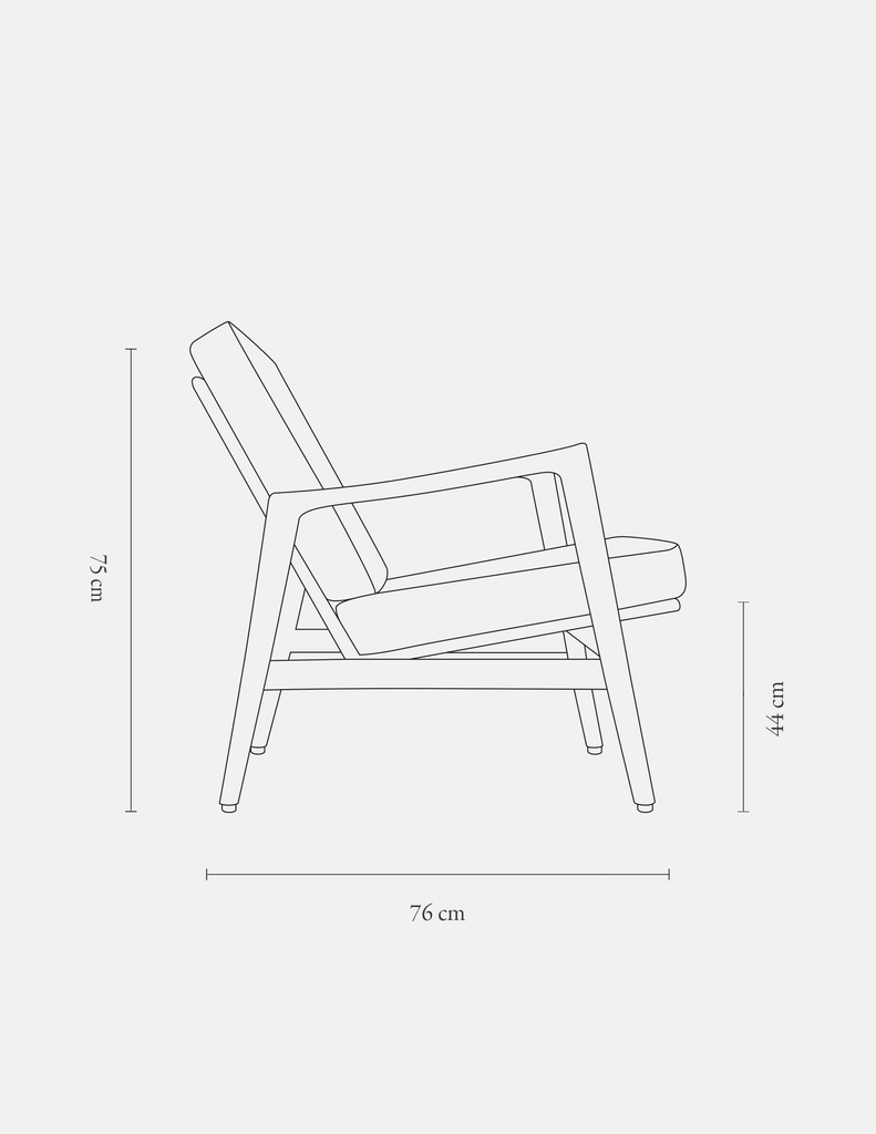 Stefan Lounge Chair - Indigo in Braid Fabric