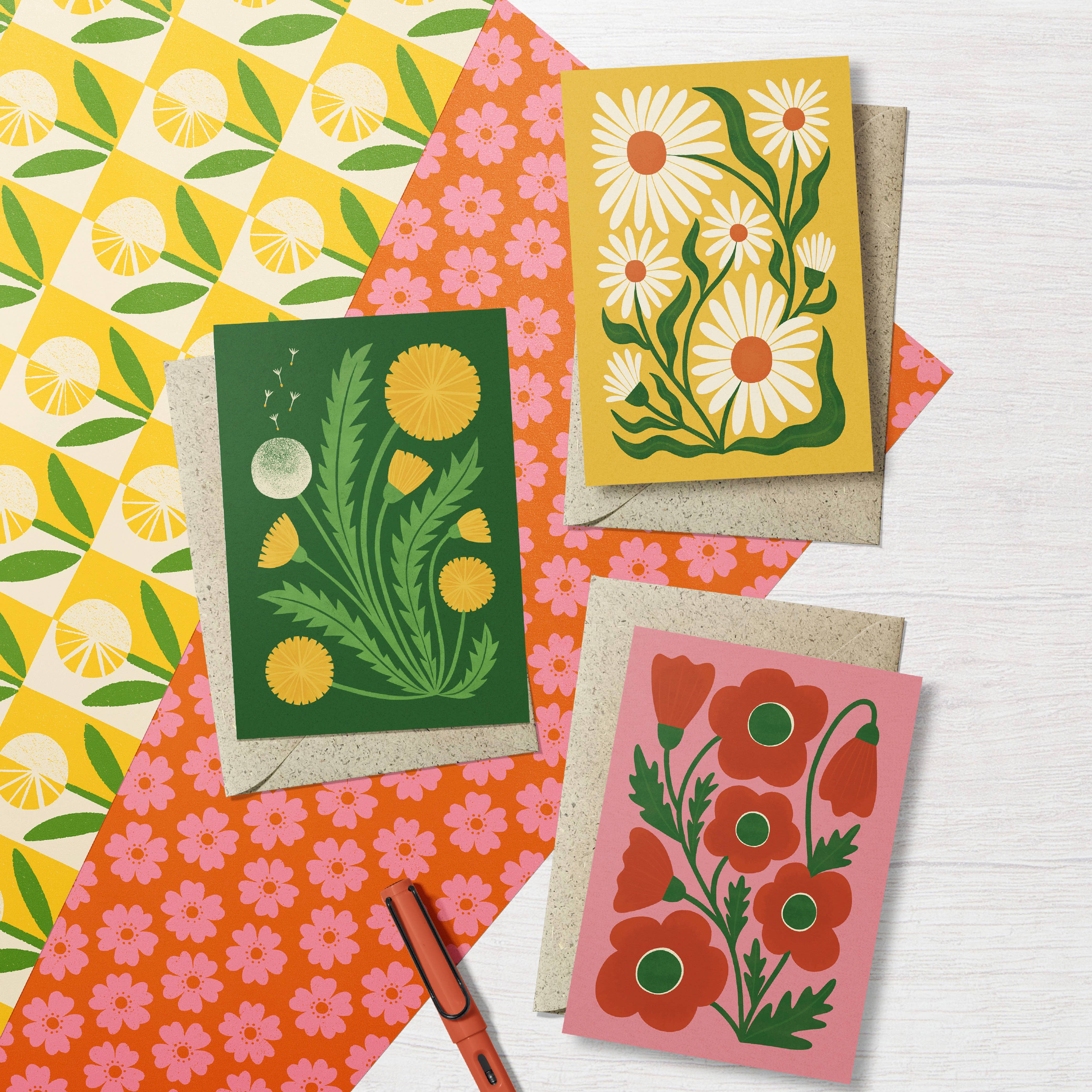 Bluebell | Modern-Retro Floral Reusable Greeting Card
