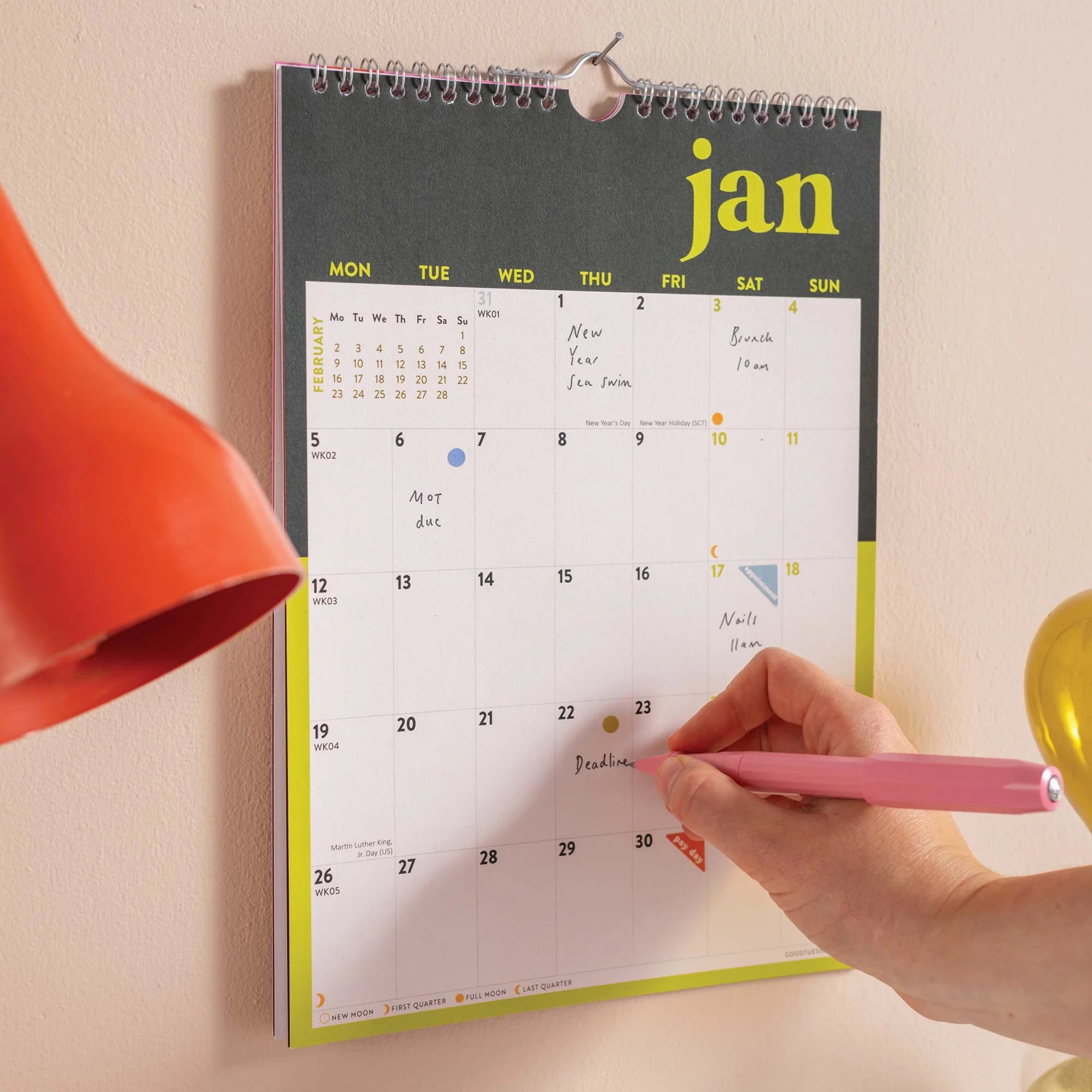 A4 Bold Block 2026 Calendar