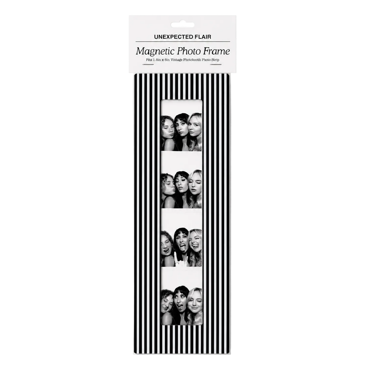 Magnetic Vintage Photobooth Frame - Black & White Stripe