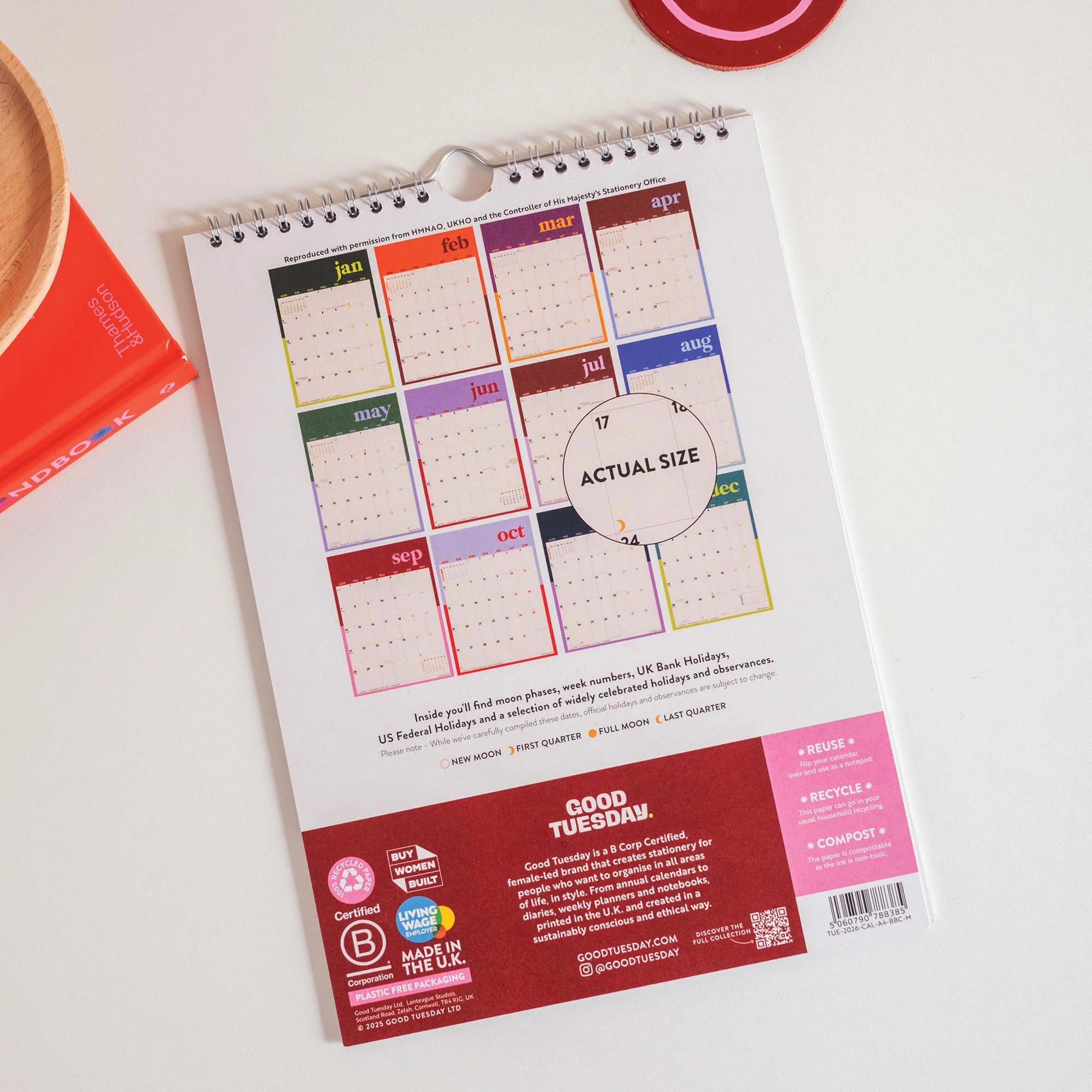 A4 Bold Block 2026 Calendar