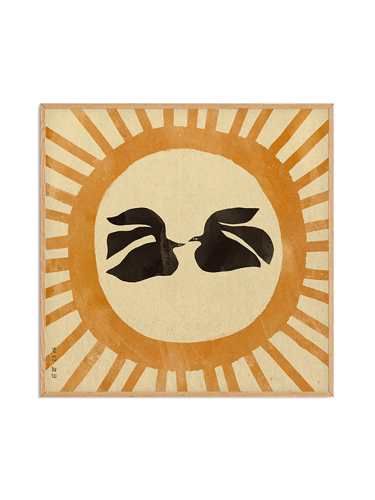 Birds Under the Soltice Sun Poster