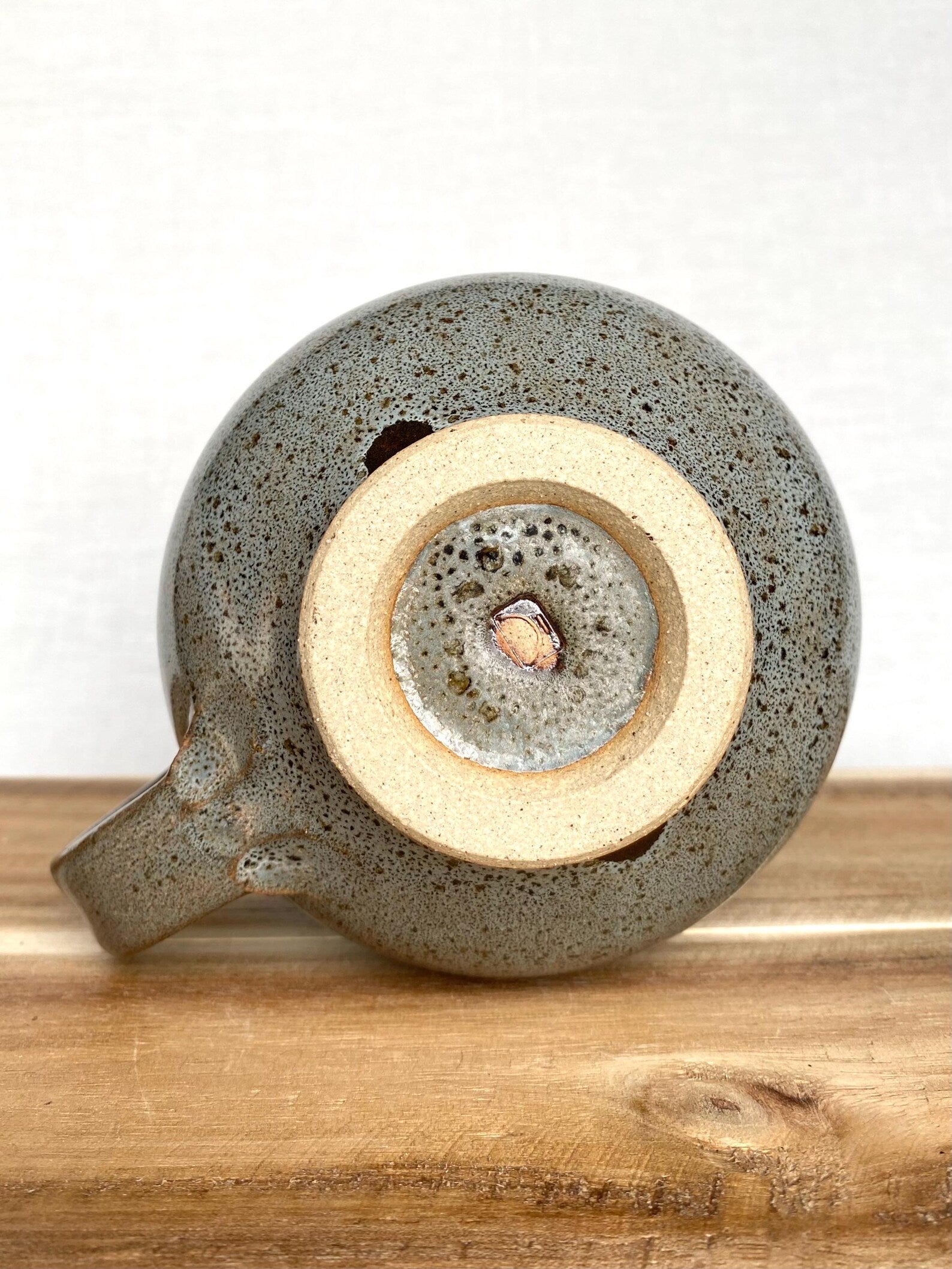 Natural Mottled Blue and Chocolate Brown - Round Mug
