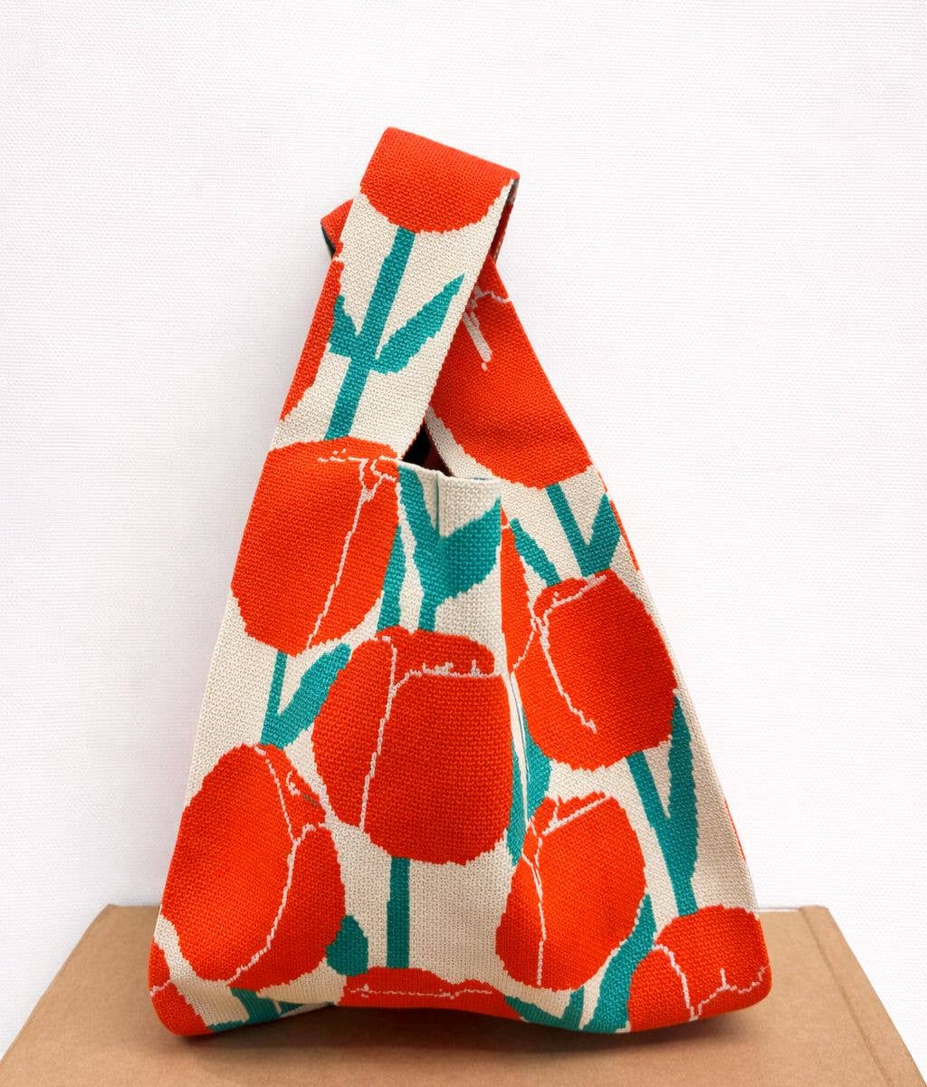 Tulip Daydream Orange-Knitted Bag