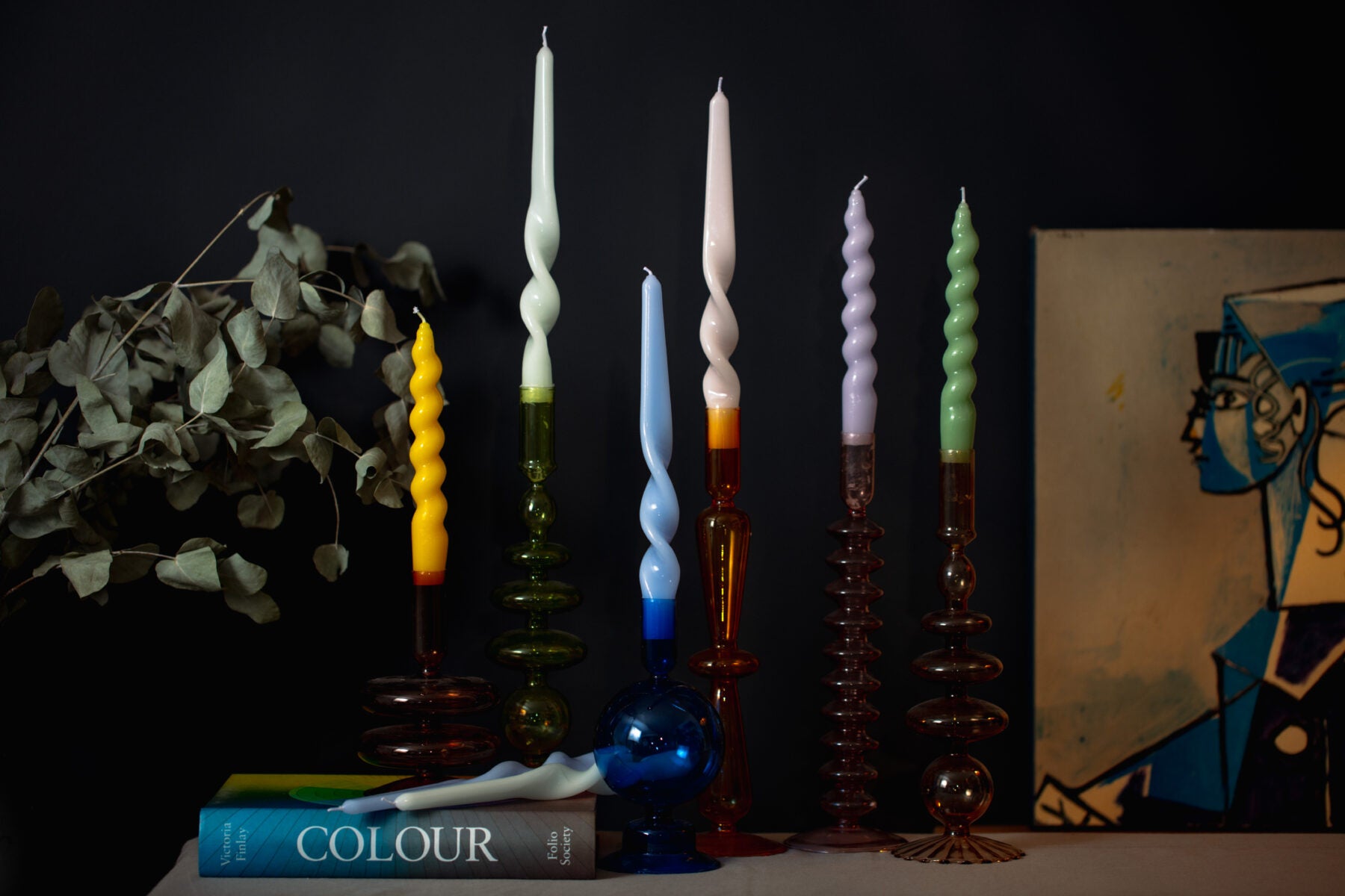 Boxed Twisted 25cm Taper Candles