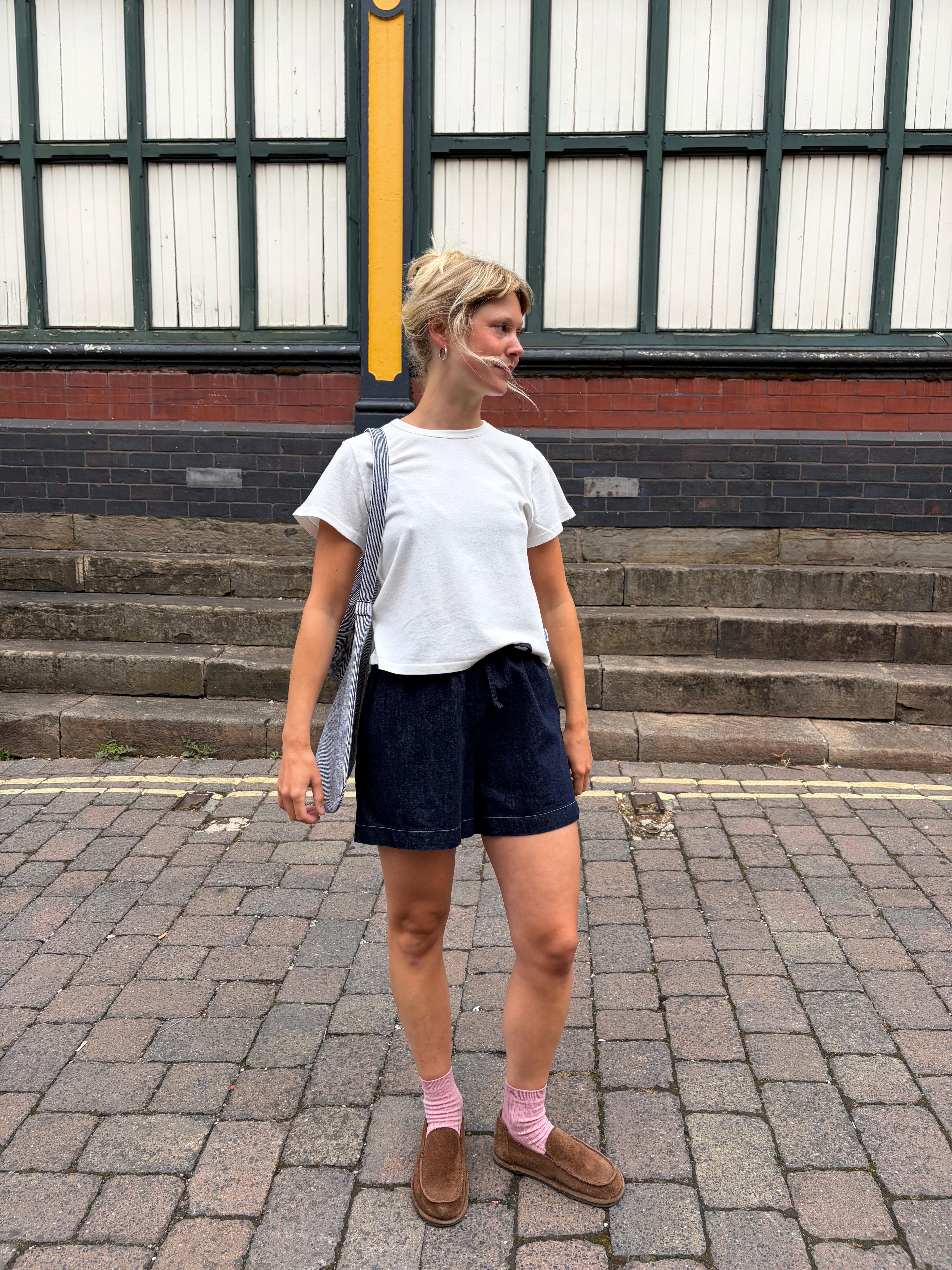 Paola-Leigh Organic Cotton Denim Shorts - Indigo