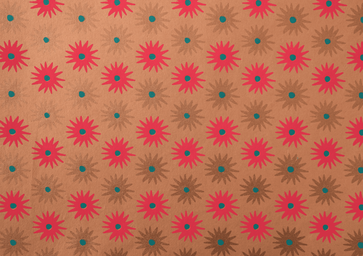 Festive Gift Wrap in Copper Bloom