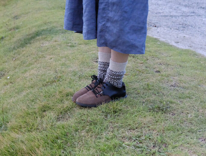 Wool Jacquard Socks - Oatmeal