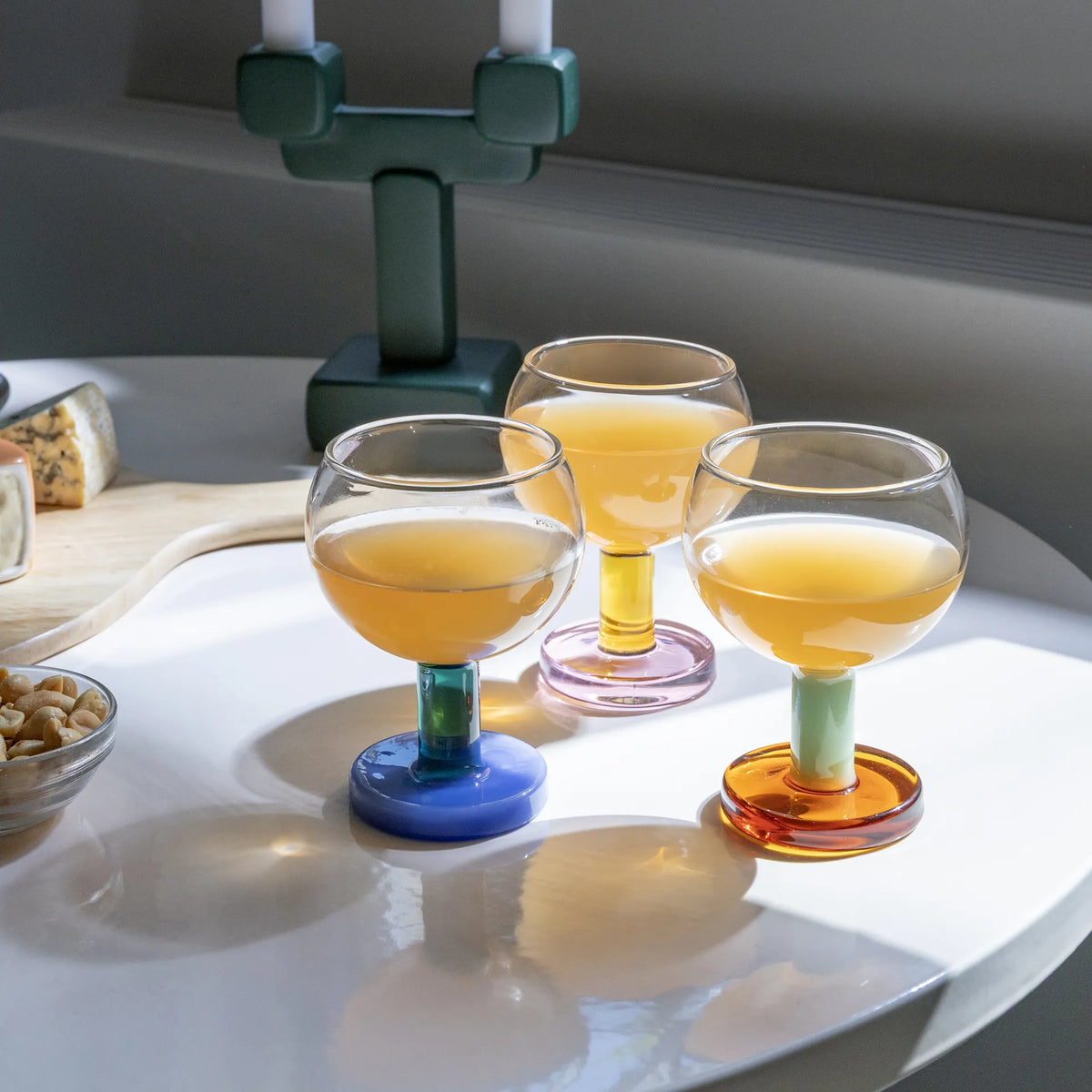 Glass cantine amber set of 2