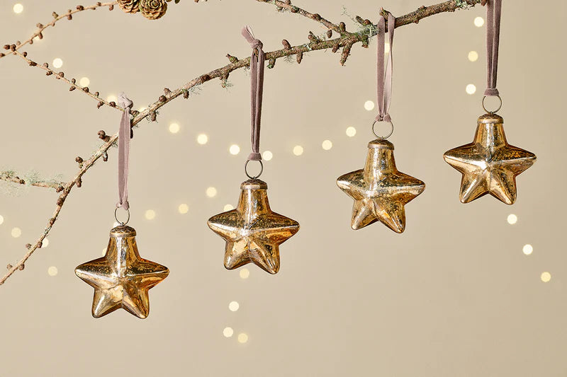 Large Sardi Star Baubles - Gold