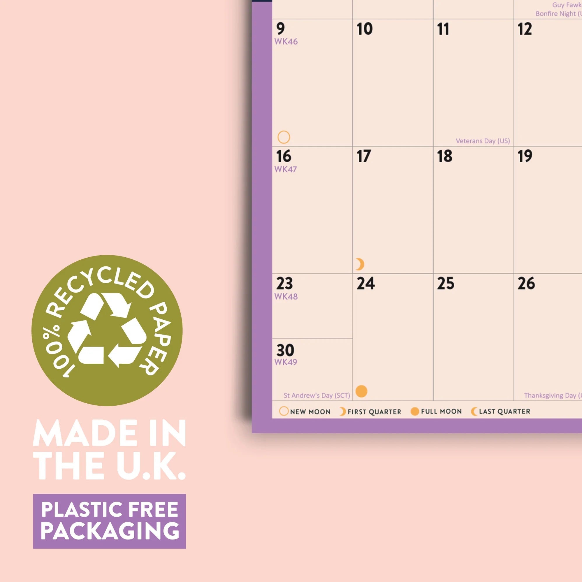 A4 Bold Block 2026 Calendar