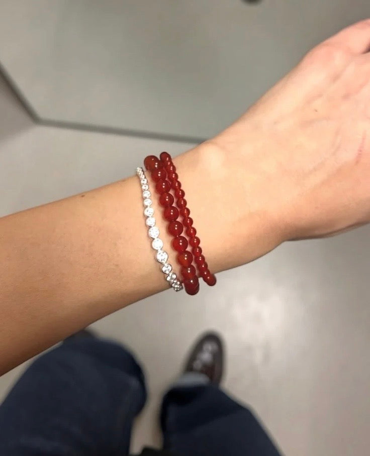 Petite Red Jade Stretch Bracelet
