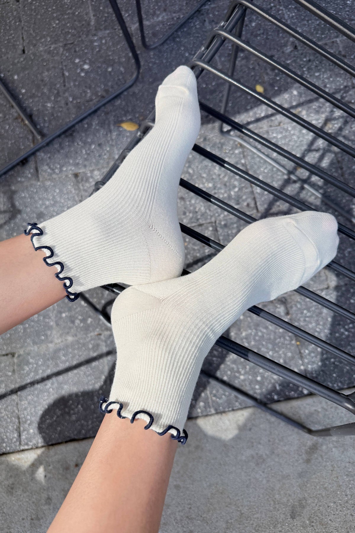 The Petite Ruffled Modal Socks