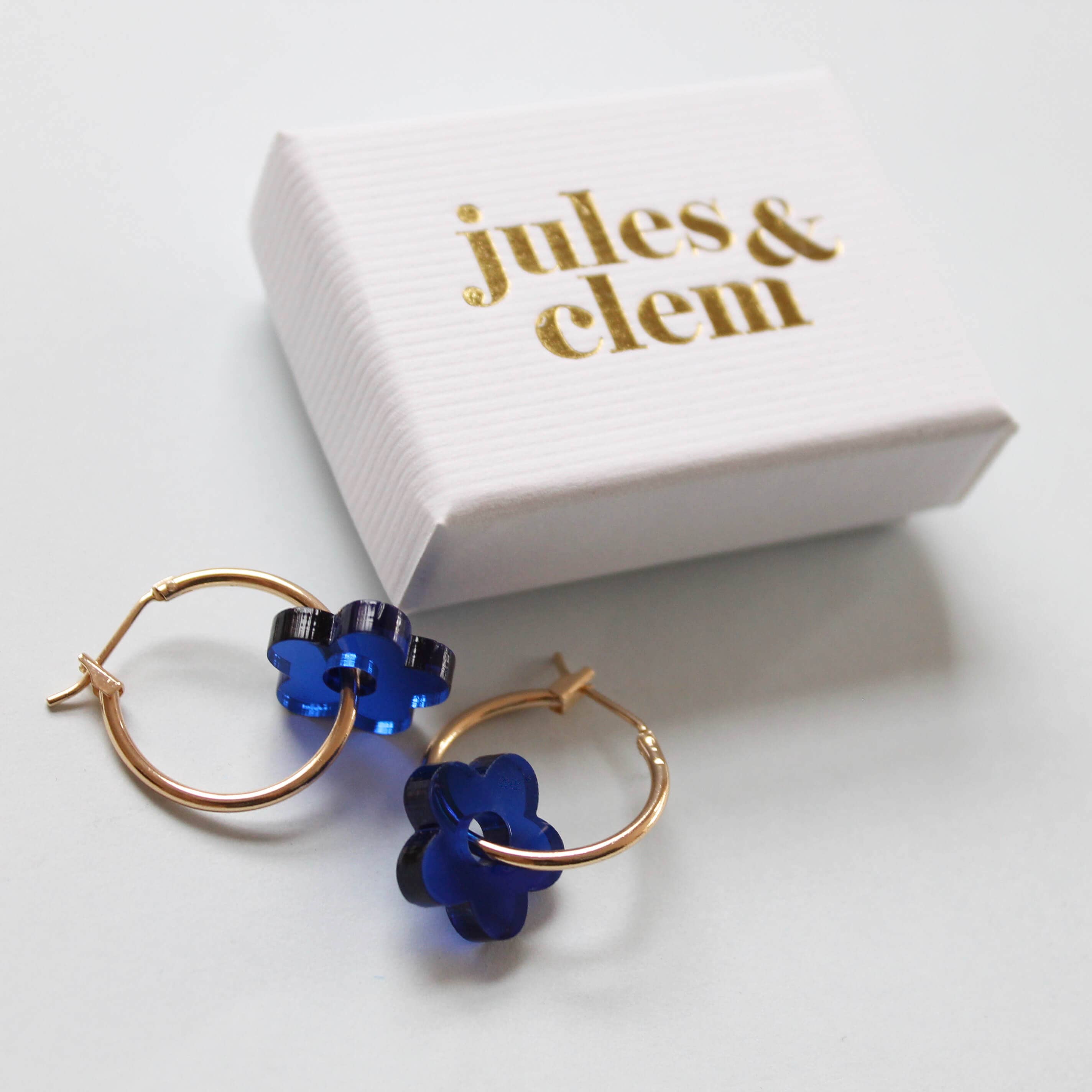 Colourful Flower Hoop Earrings