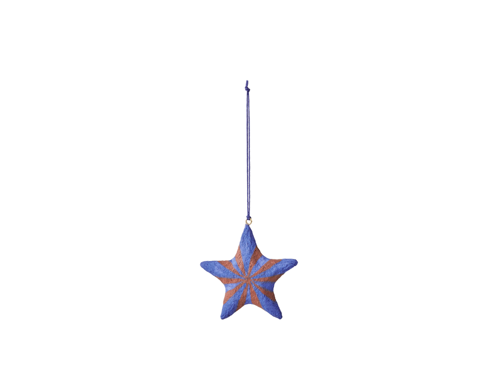 Pulp Star Decoration - Blue & Caramel