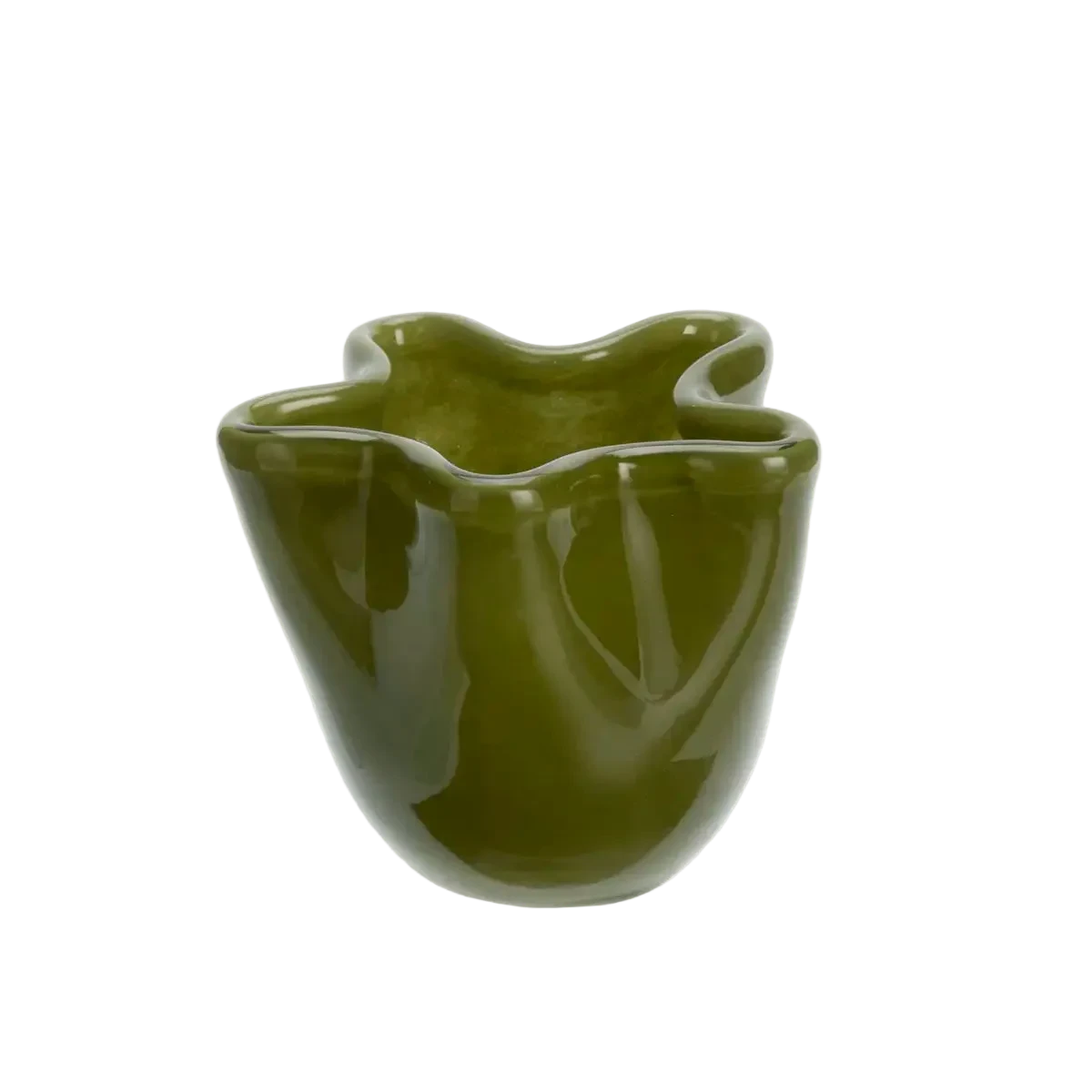 Small Glass Vase - Olive
