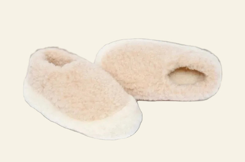 Full Wool Slippers - Beige