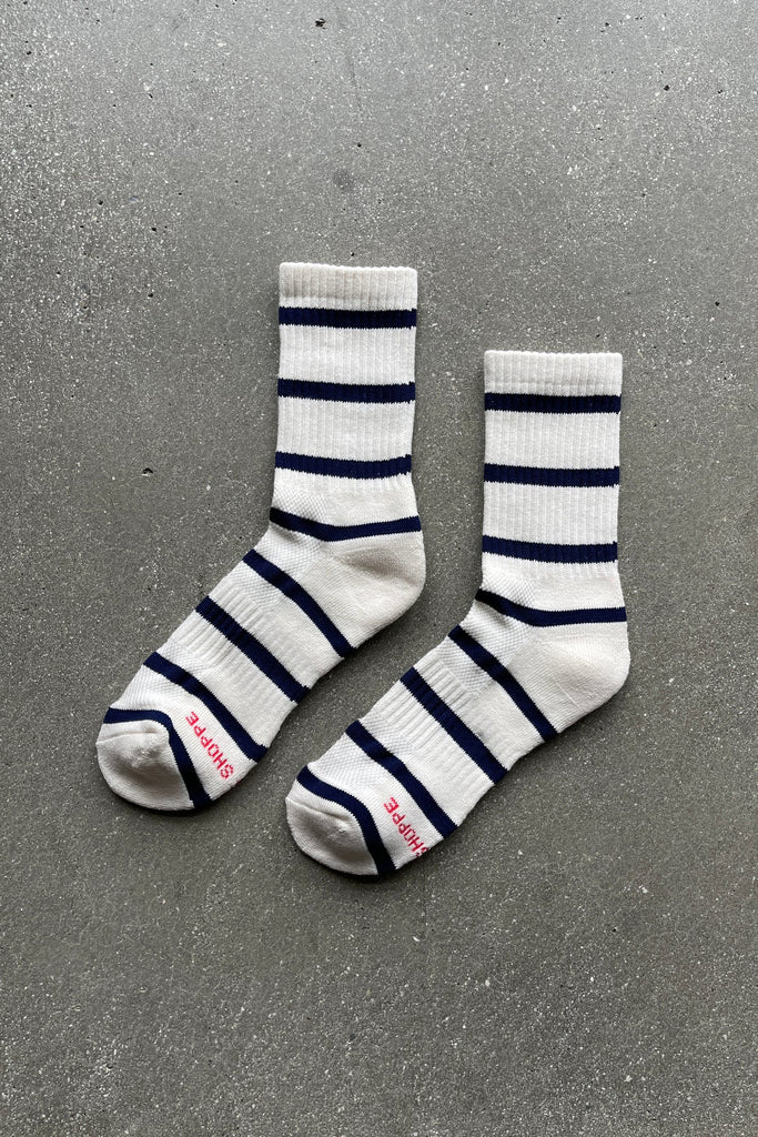 Striped Boyfried Socks - Sailor