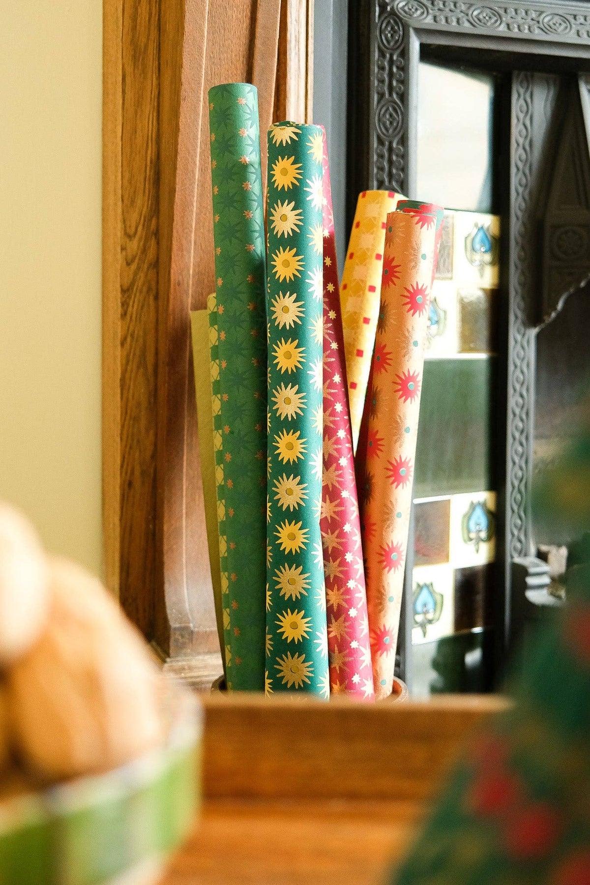 Festive Gift Wrap in Winter's Bloom