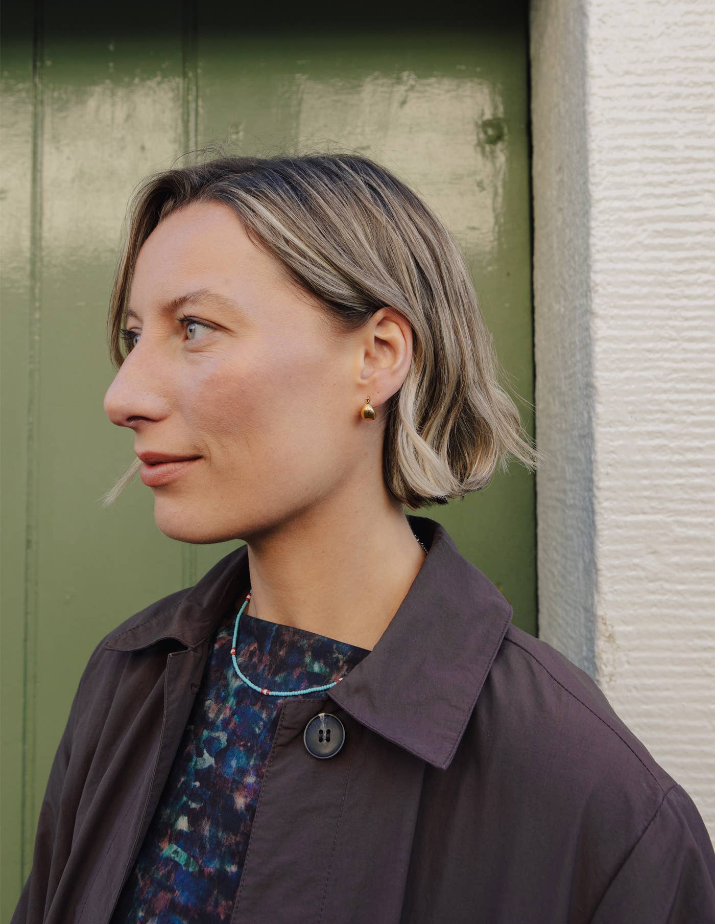 Gold Teardrop Hoop Earrings, Waterproof