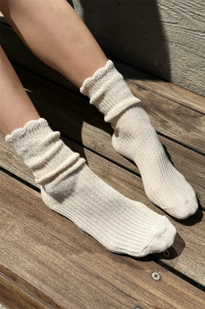 Linen Scallop Socks
