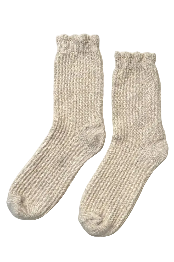 Linen Scallop Socks