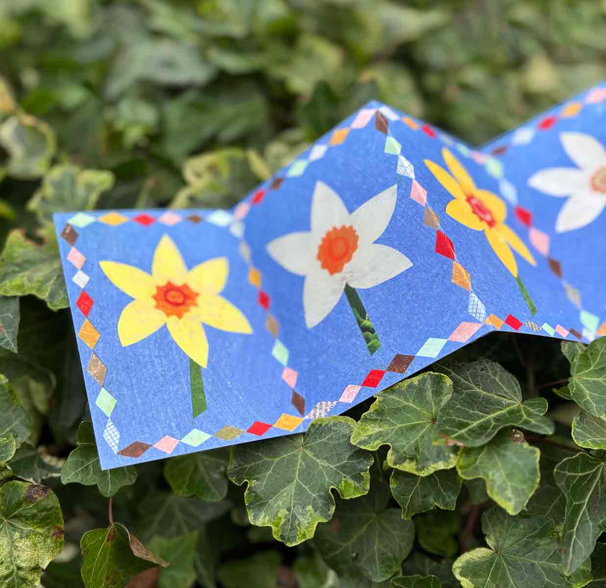 Patchwork Daffodil Concertina Card | Mother’s Day Card 
