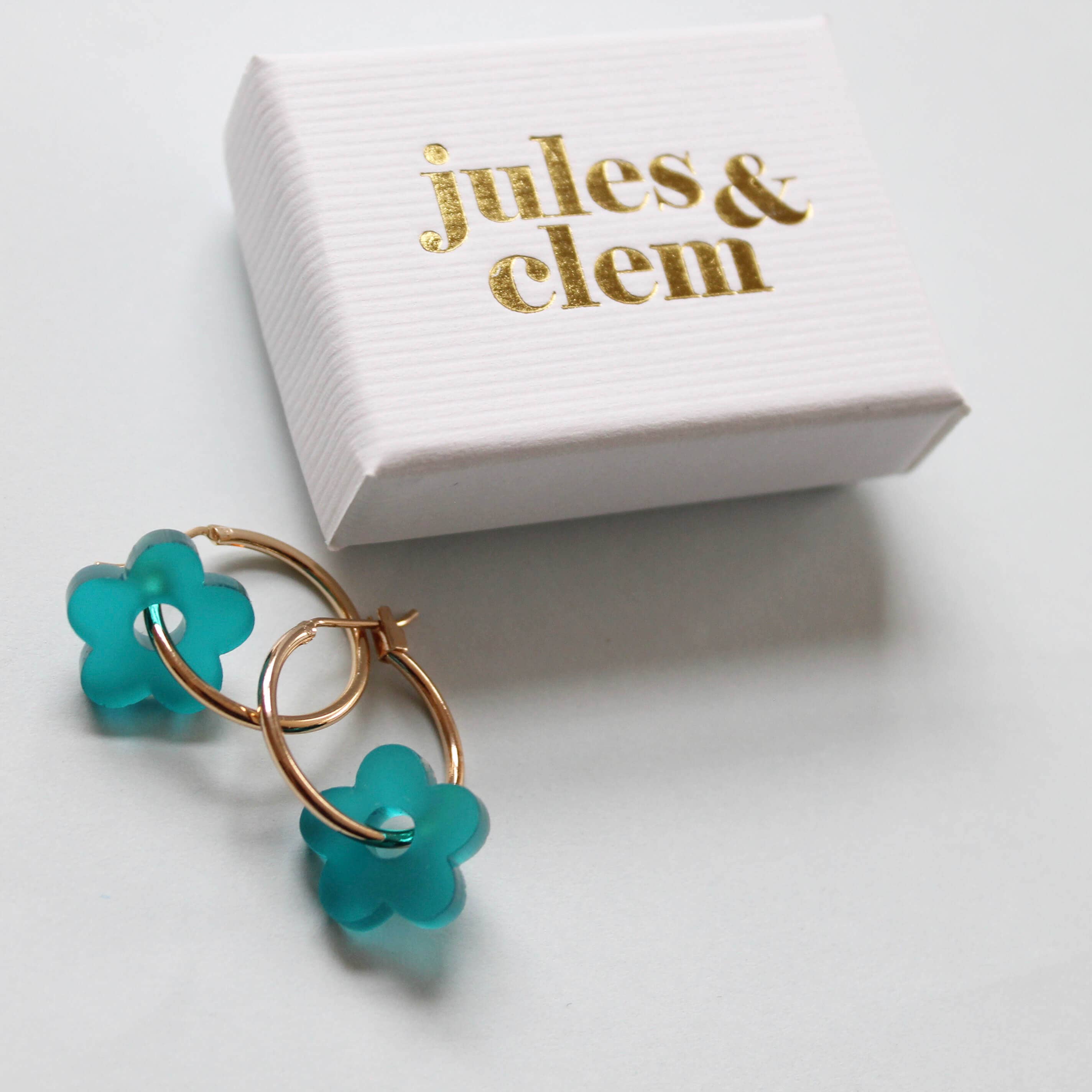 Colourful Flower Hoop Earrings