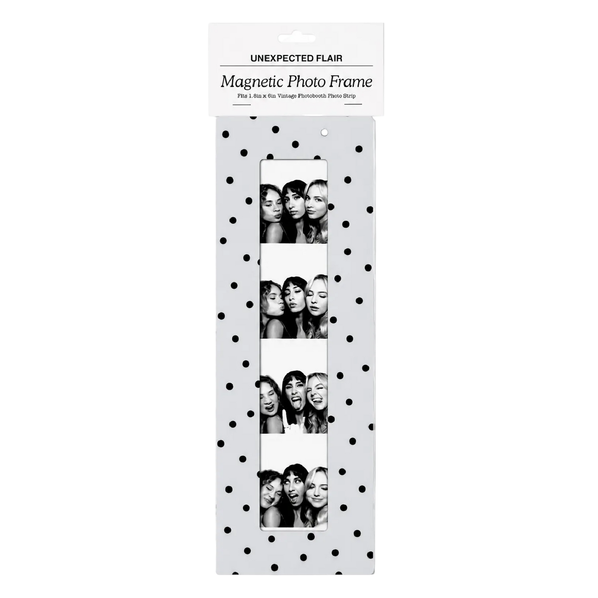 Magnetic Vintage Photobooth Frame - Black Polka Dot