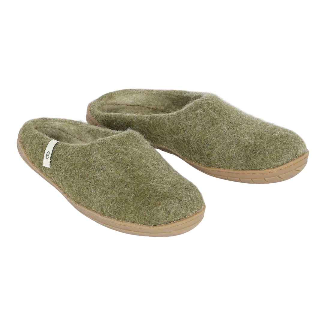 Rubber Sole Slipper - Moss Green