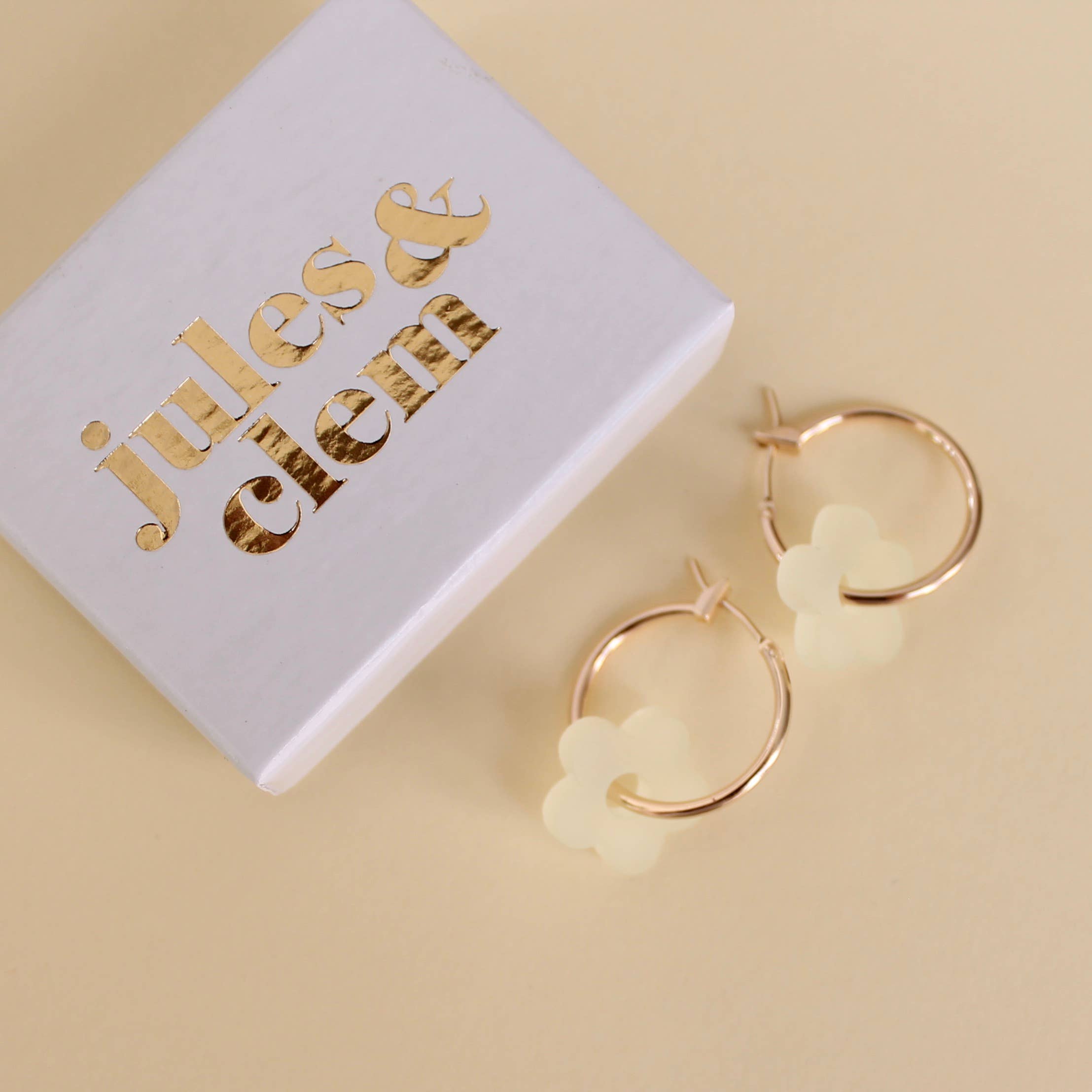 Colourful Flower Hoop Earrings