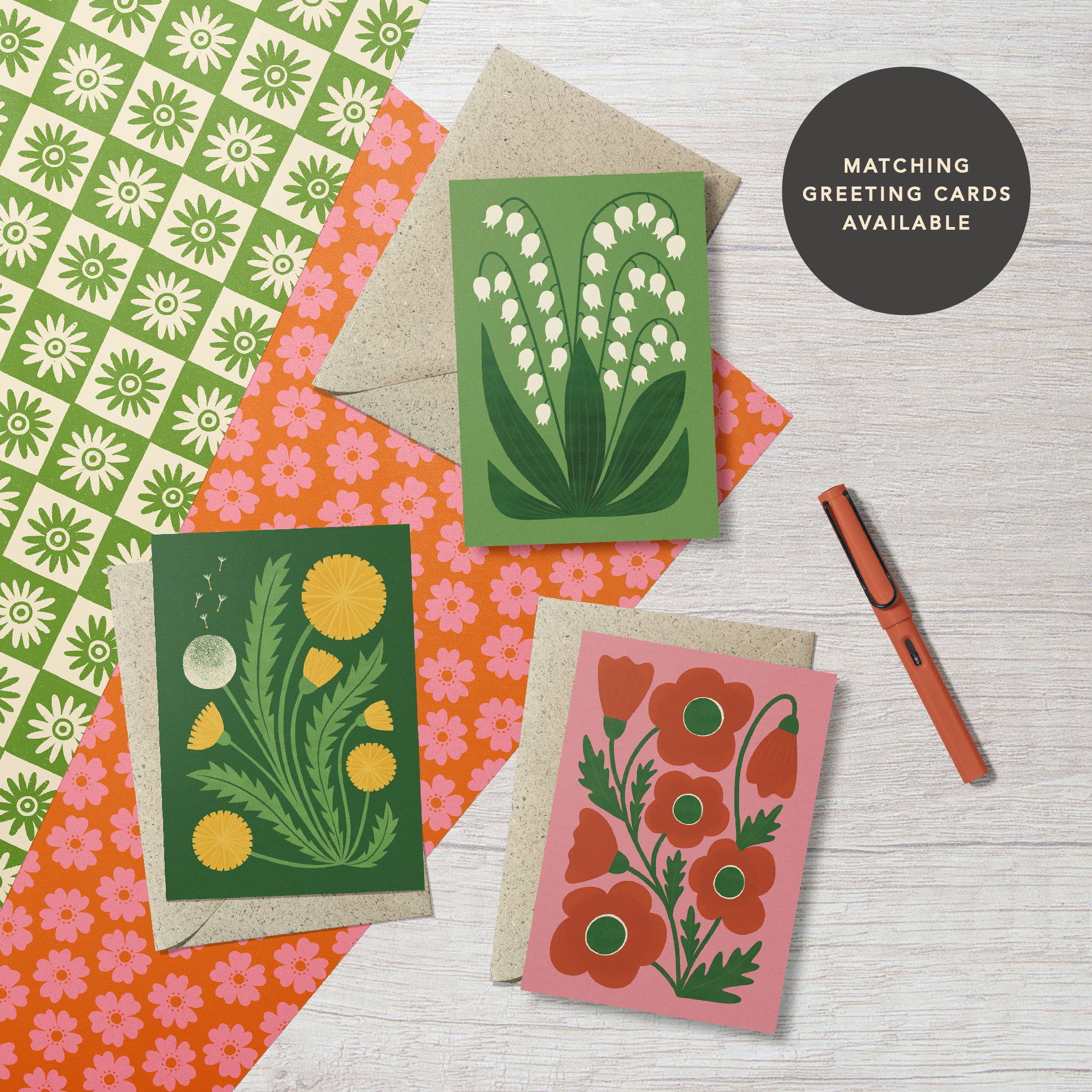 Daisy Wildflower | Modern-Retro Recycled Gift Wrap Paper