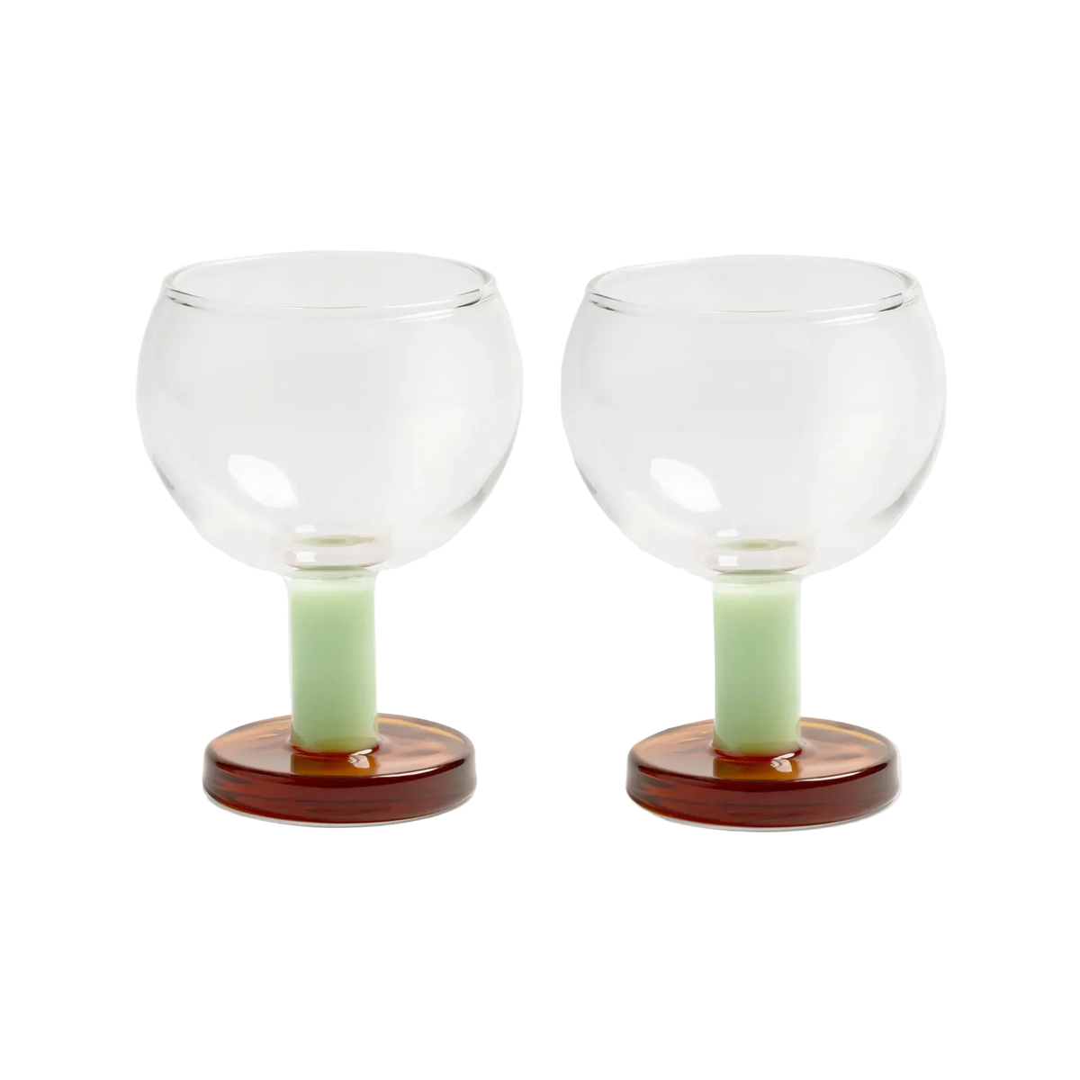 Glass cantine amber set of 2