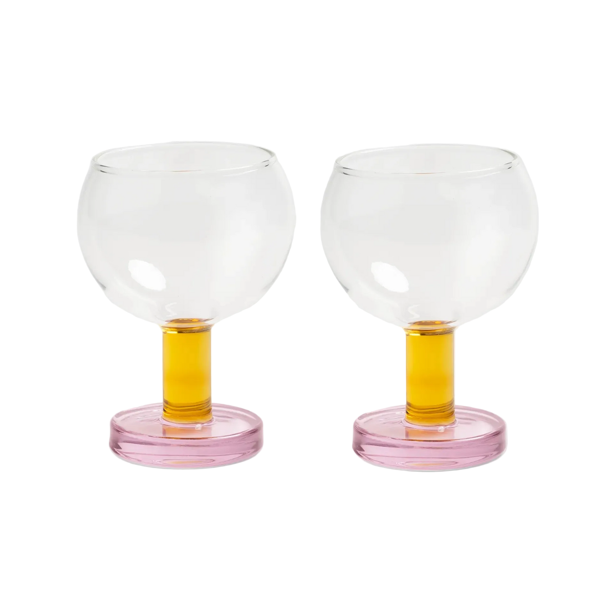 Glass cantine pink set of 2