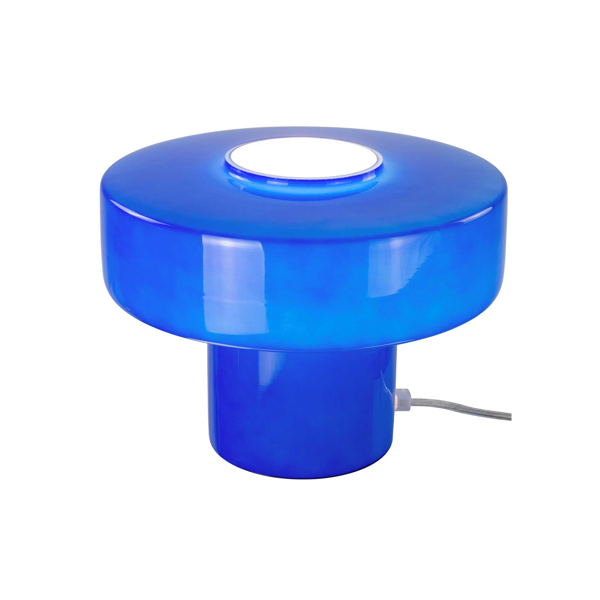 Retro style colored glass table lamp Foza: Chrome