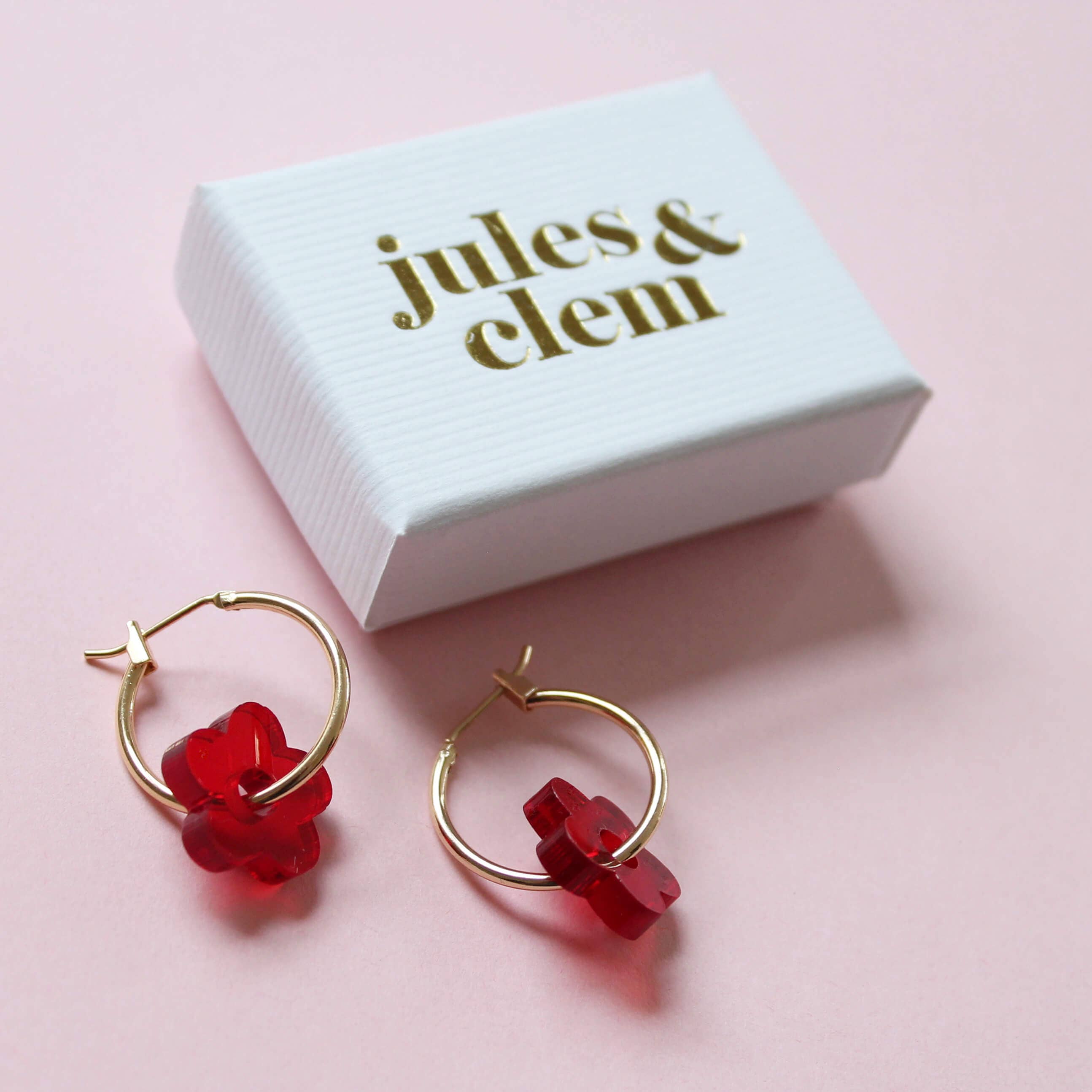 Colourful Flower Hoop Earrings