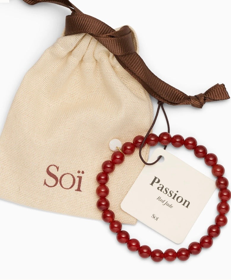 Petite Red Jade Stretch Bracelet