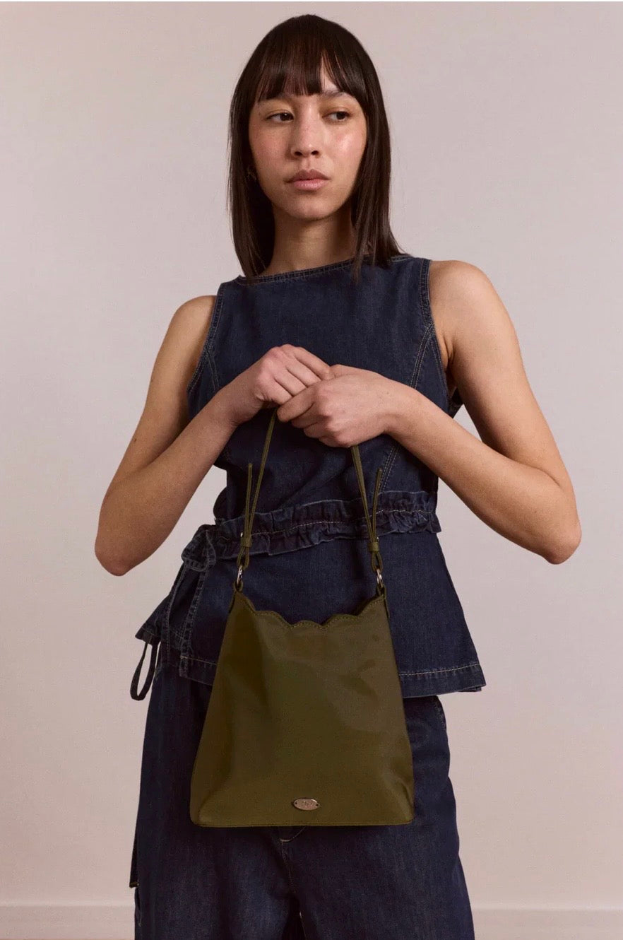 Lorelai bag in Heavy Satin Olive