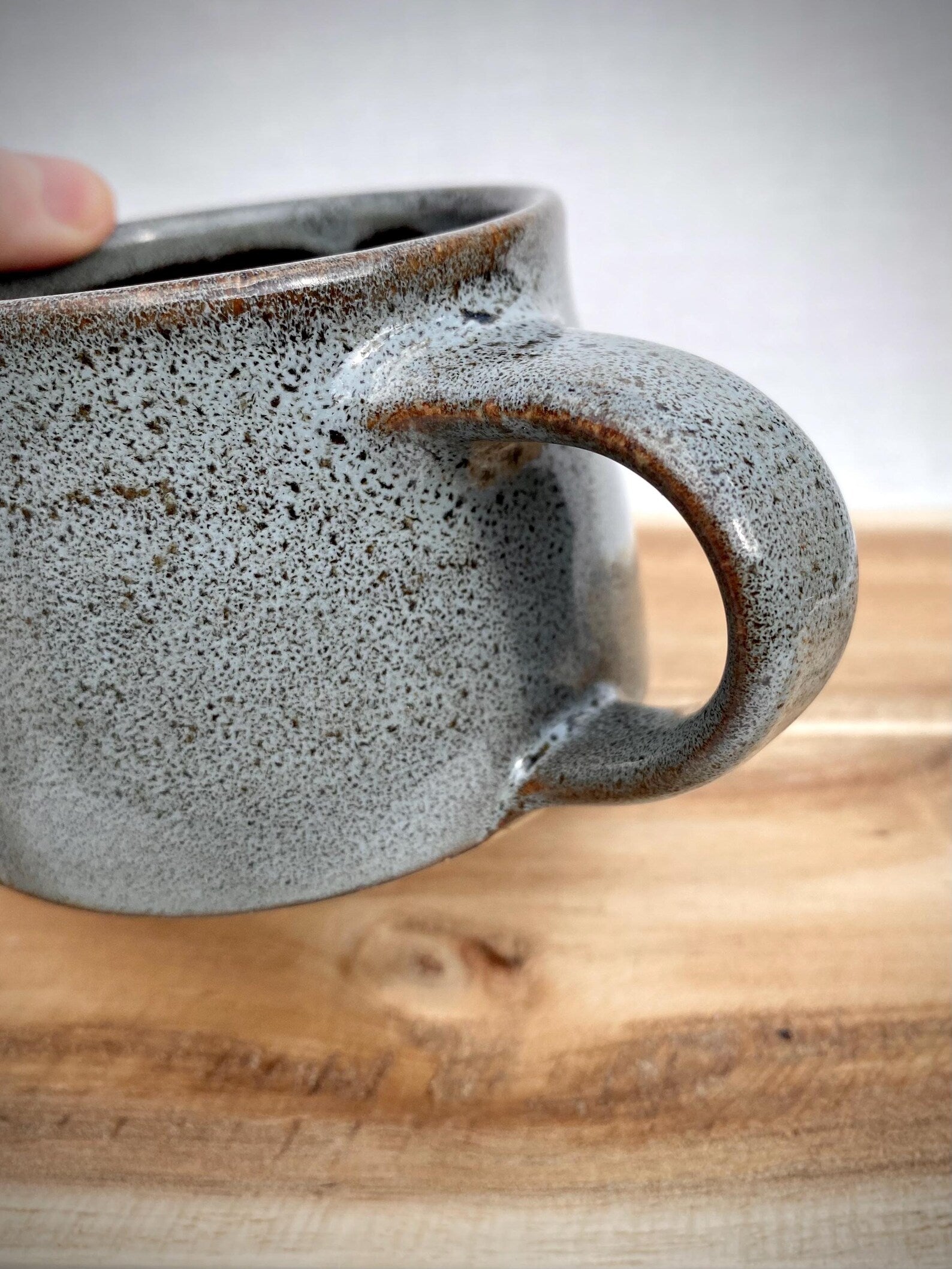 Natural Mottled Blue and Chocolate Brown - Small Mug
