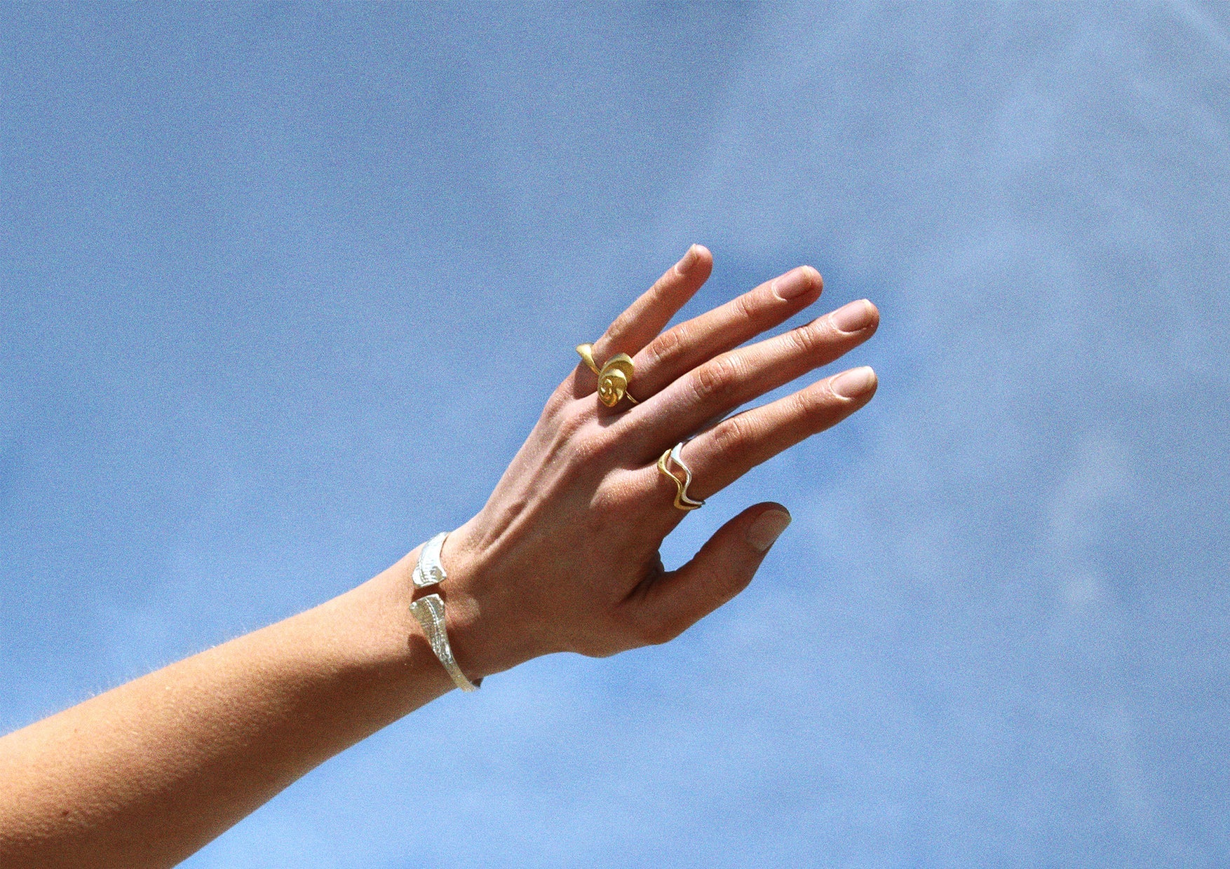 Single Saccostrea Ring - Silver