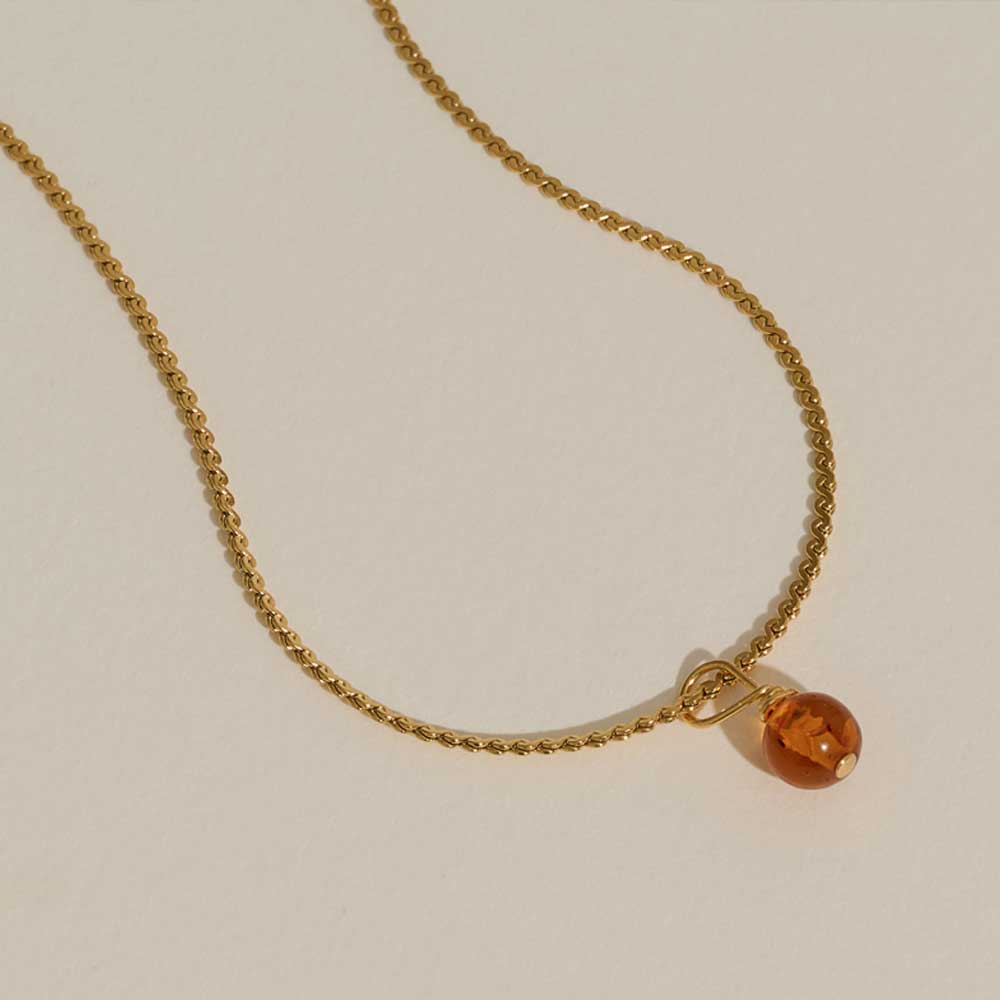 Gold Amber Necklace