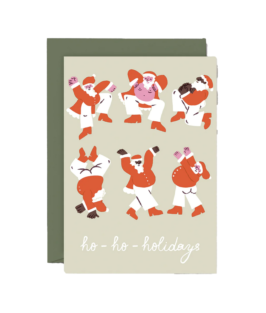 Dancing Santas Card