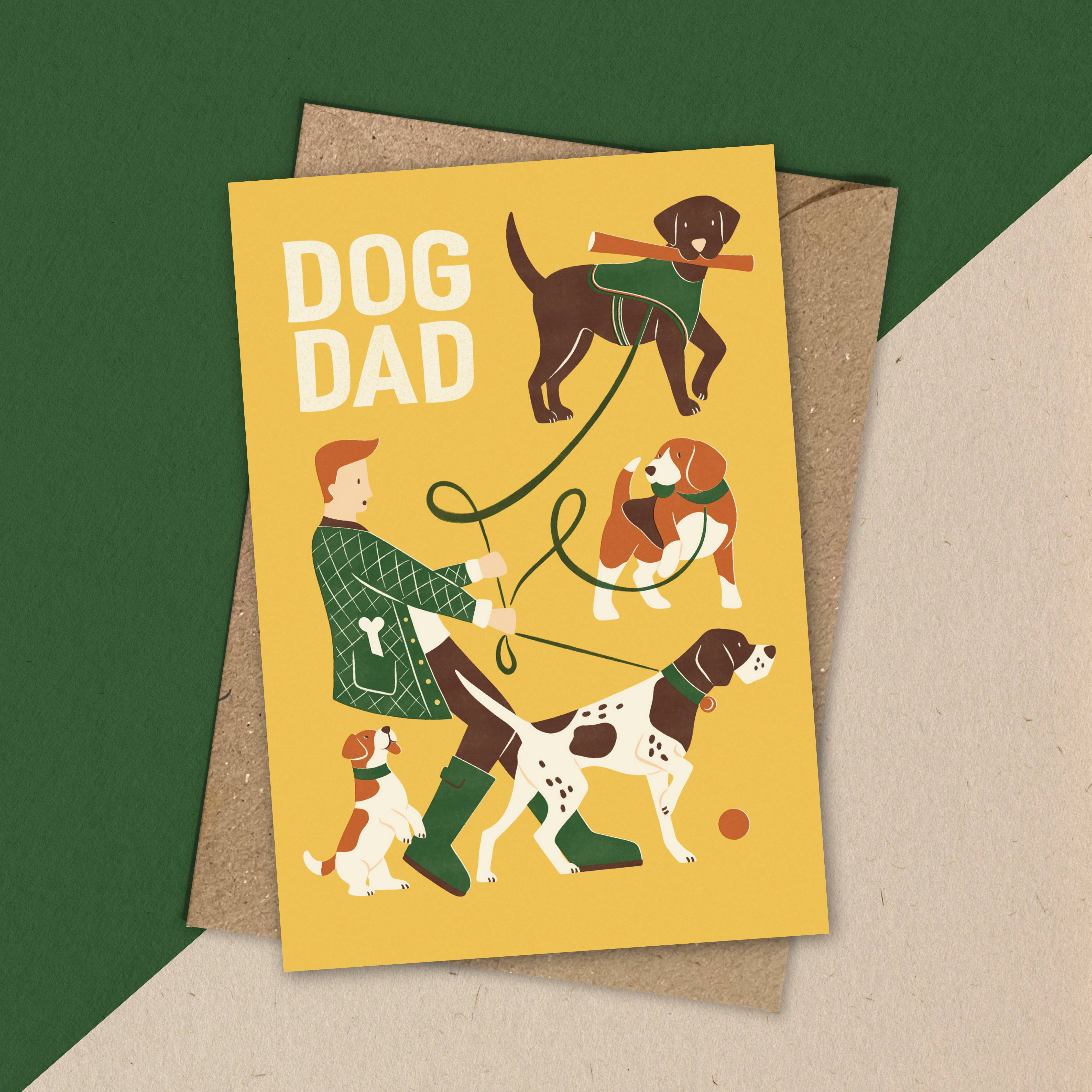 Dog Dad |  Fun Dog Walking Greeting Card