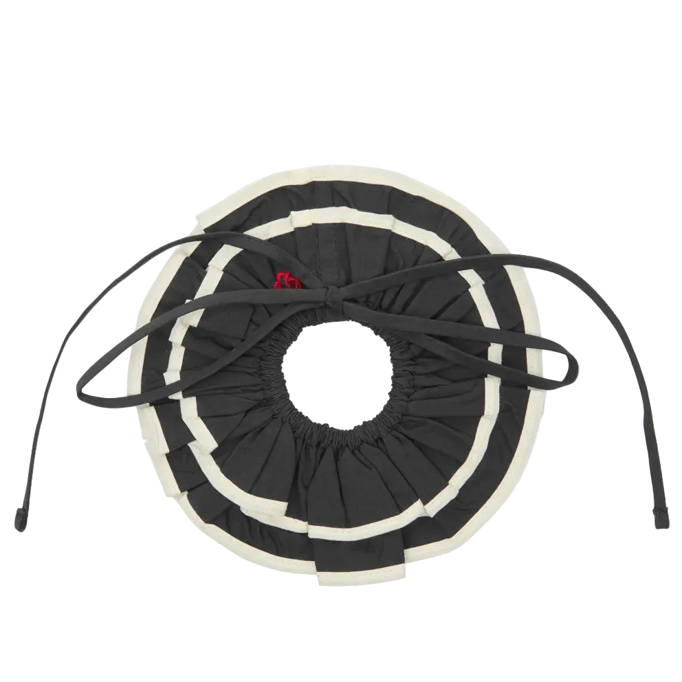 Piping Tie Scrunchie -Black/Butter