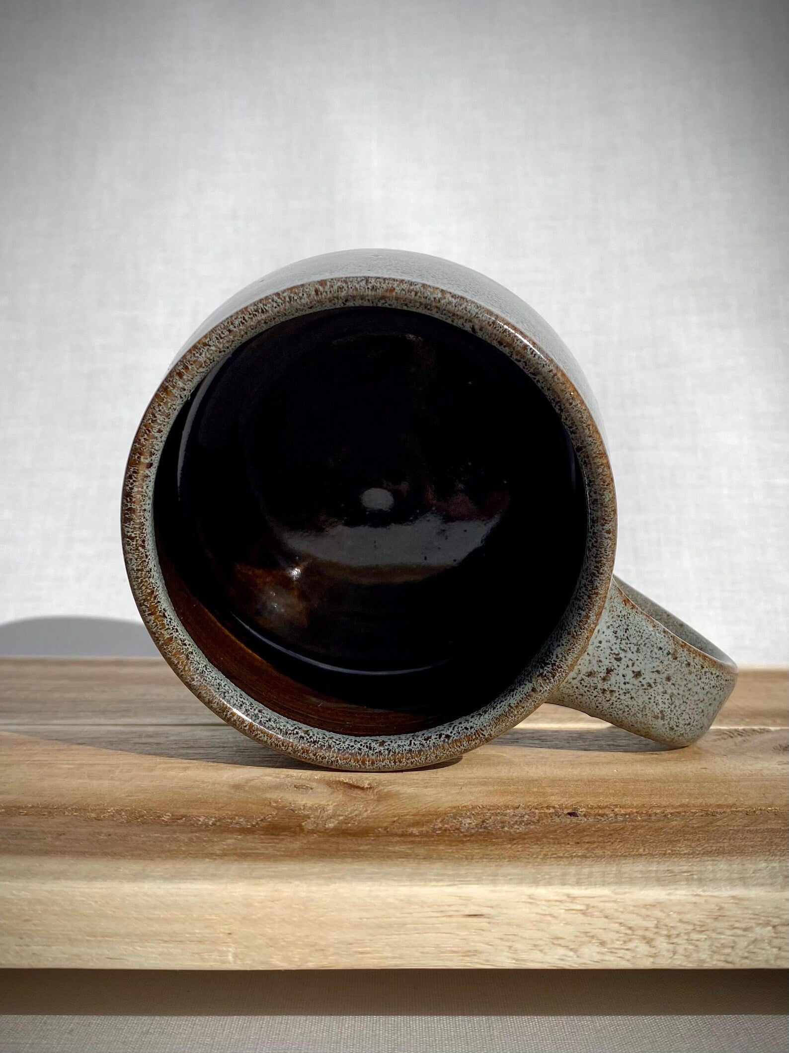 Natural Mottled Blue and Chocolate Brown - Small Mug