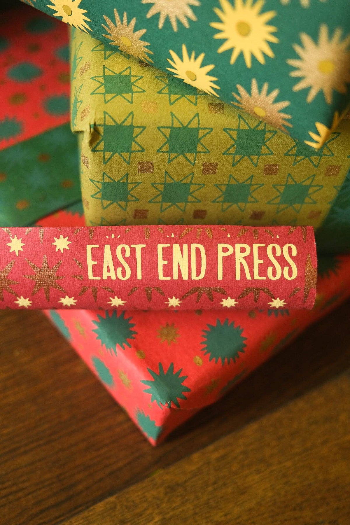 Festive Gift Wrap in Copper Sky