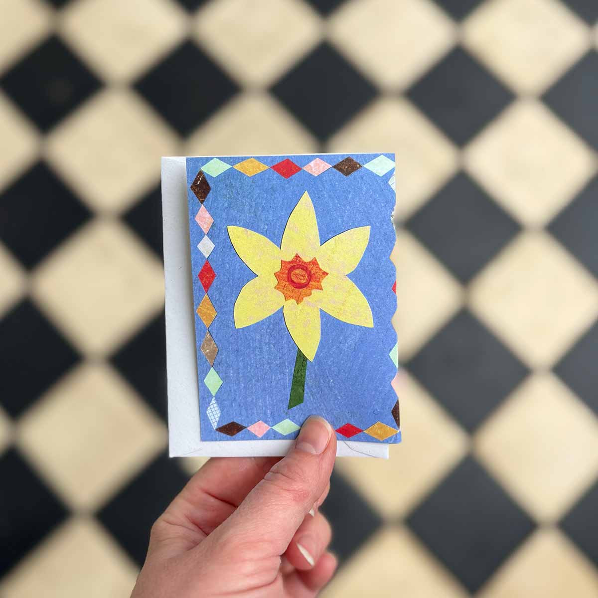 Patchwork Daffodil Concertina Card | Mother’s Day Card 
