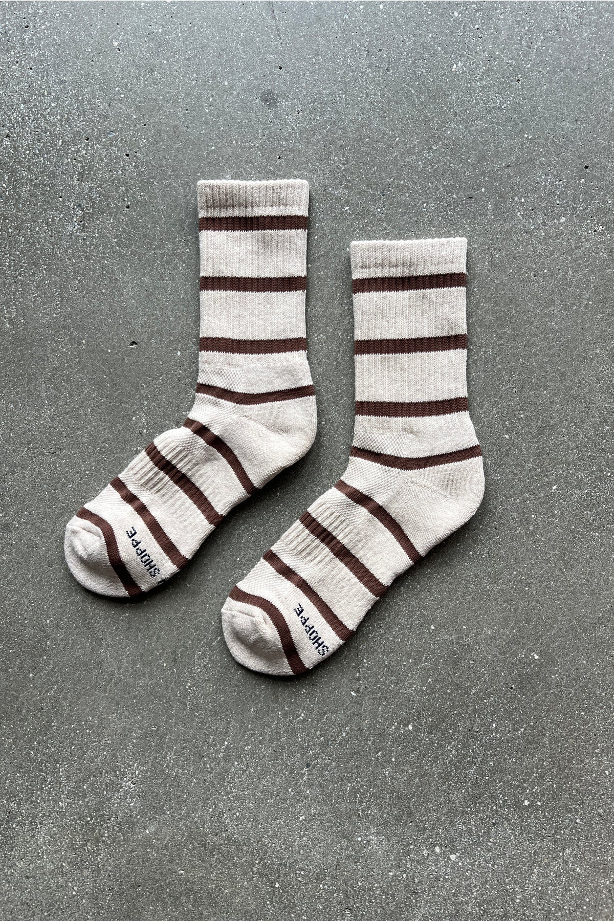 Striped Boyfried Socks - Flax