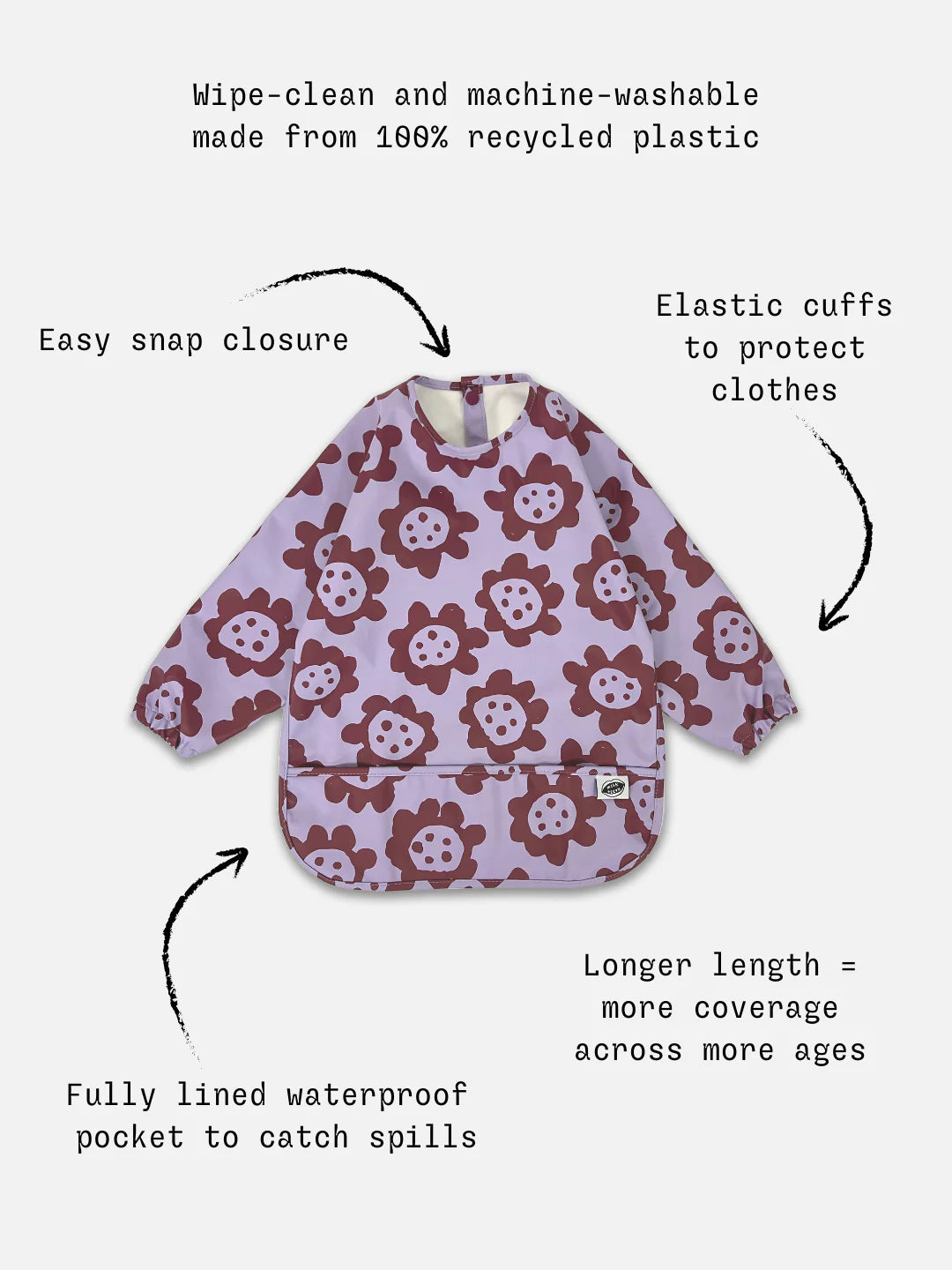 Smock Bib - Violet Sunflower